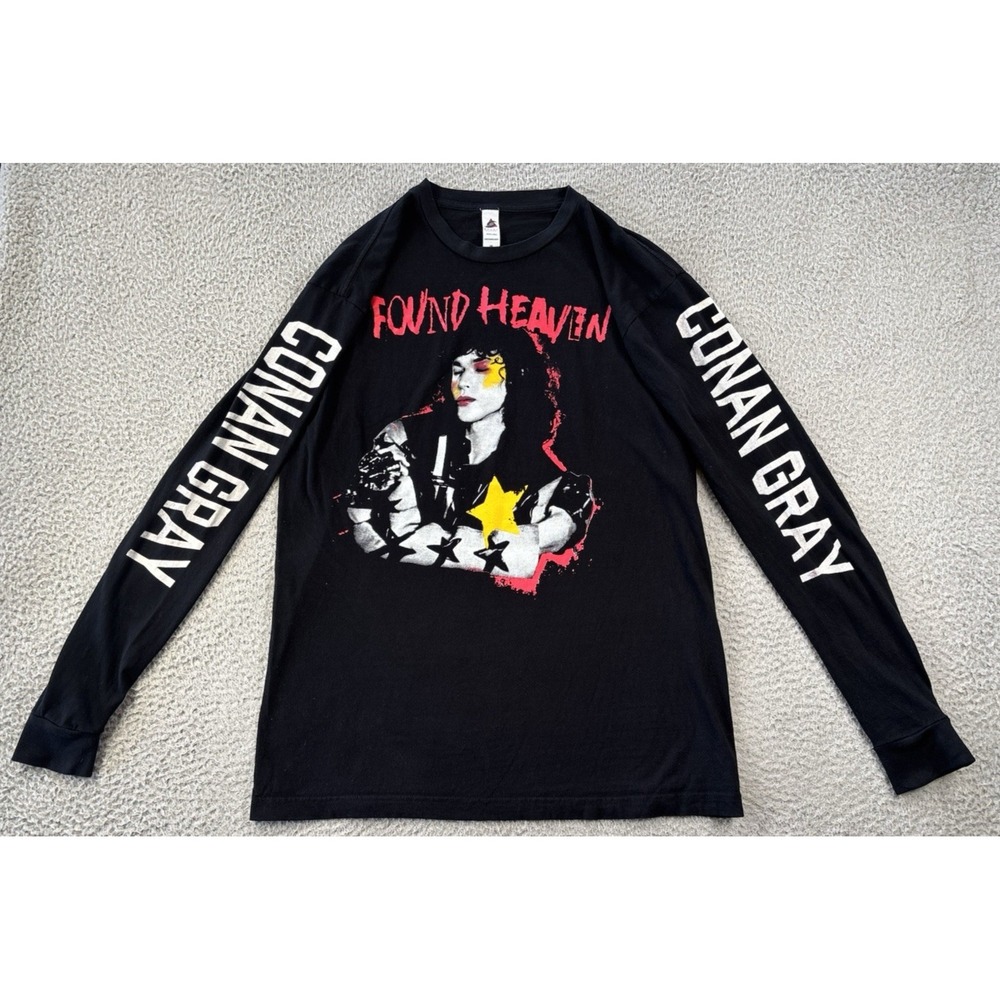 Conan Gray Found Heaven 2024 Tour T-Shirt Mens Medium Long‎ Sleeve Double Sided
